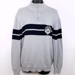 Nautica Jeans Company Sweater Vintage 90s Mock Neck Spell Out Arch Mens Size XL